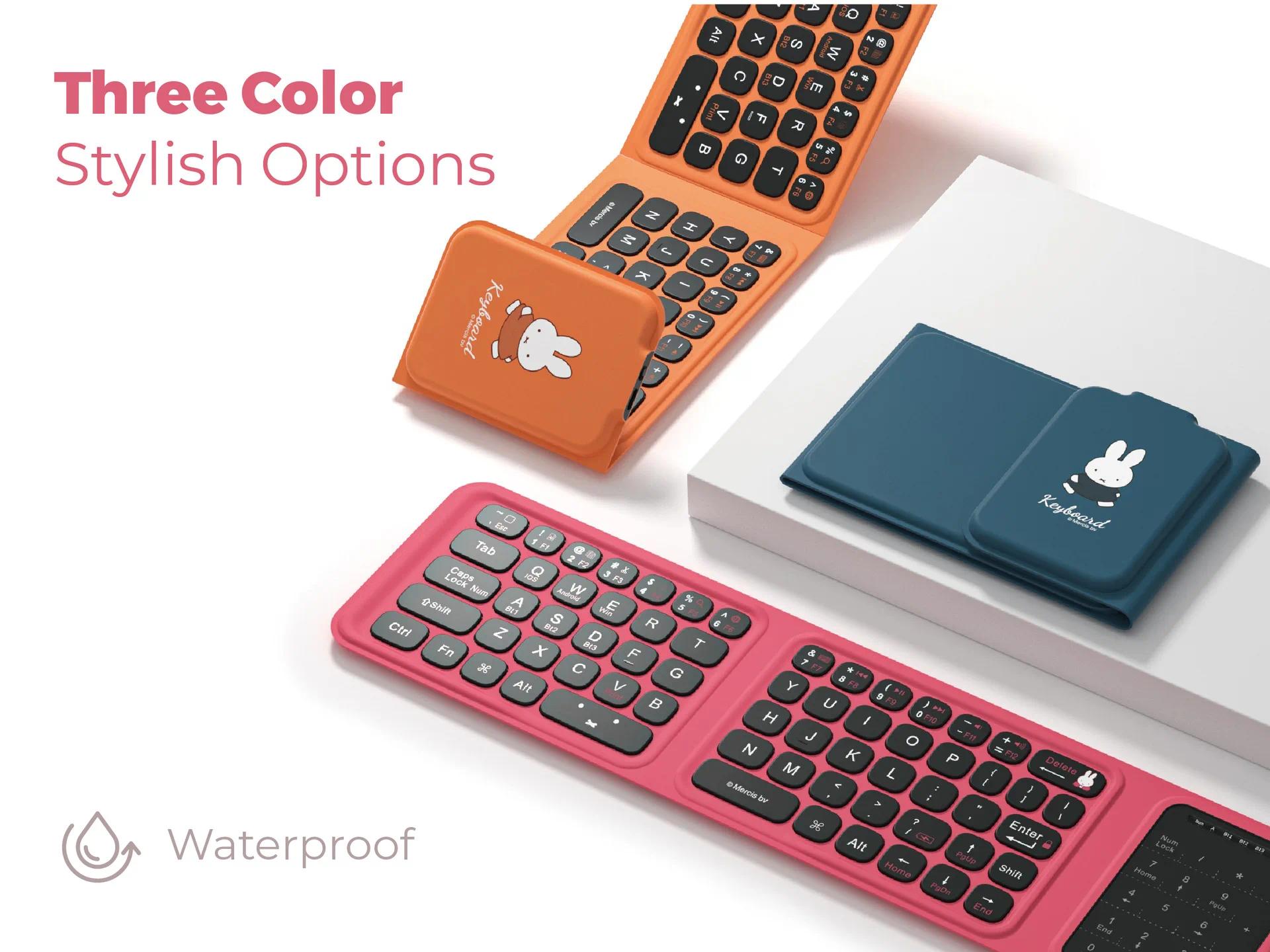 kawaii Miffy Foldable Wireless Bluetooth Keyboard for Connecting
