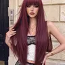【Black Friday】Women's 32-Inch Elegant Long Layered Wig, Silk Synthetic Fiber, Street Style Long Straight Wigs for Daily Office, Glam Party and Photoshoot Looks, Ideal Gift for Girls