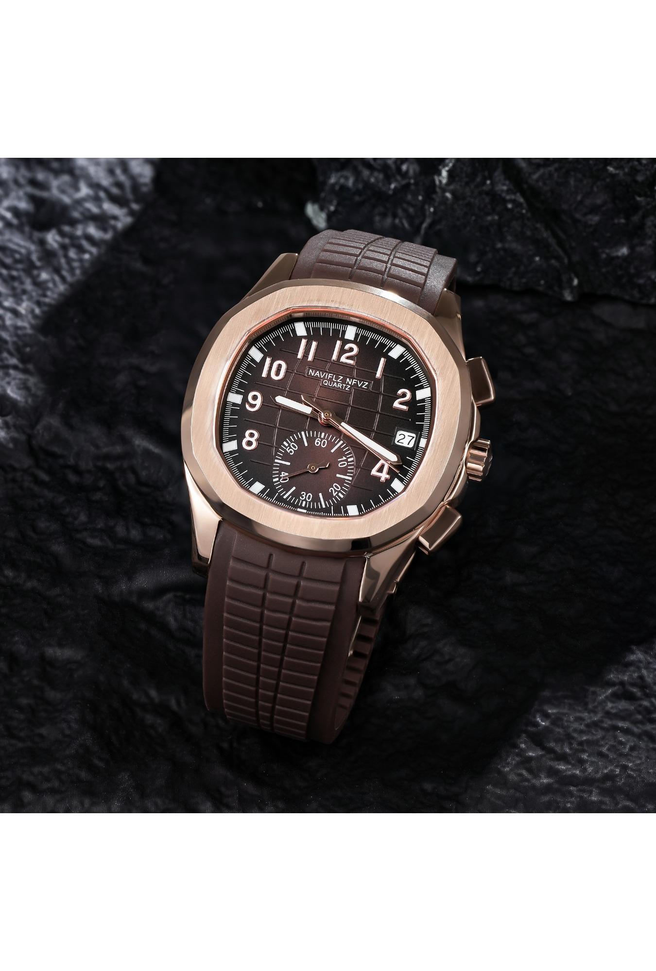 2026 Hot Selling Top Luxury Brand Japan VD53 Mov Chronograph Quartz Watch Stainless Steel Silver-Blue Rubber Strap Luminous Waterproof