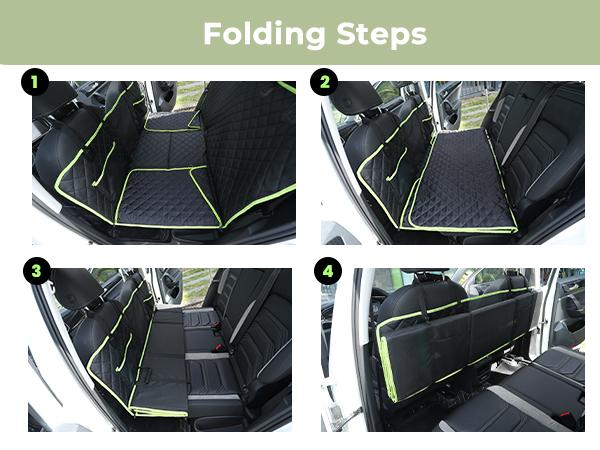 Pecute Pet Car Seat Cover Waterproof Dog Backseat Hammock with Mesh Window & Storage Pocket, 600D Non-Slip for Car/Truck, Easy to Install Washable