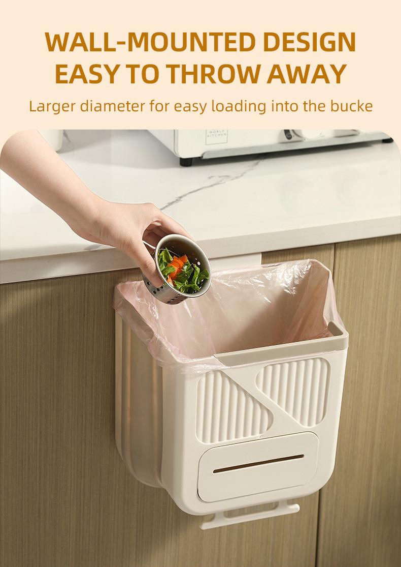 Foldable Kitchen Narrow Trash Can – Hanging Garbage Organizer, 1 Count ...