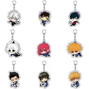 Anime Blue Lock Keychain Isagi Yoichi Chigiri Hyoma Cartoon Acrylic Keyring Bag Tag Pendant Collections for Fans Gift
