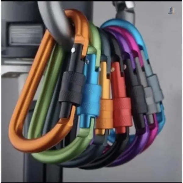 D Shape Carabiner Hook, Popular Thickened Aluminum Spring Clip, Multi-purpose Quick Hanging Buckle, Sturdy Key Holder, Outdoor Camping Travel Daily Organizing Hardware