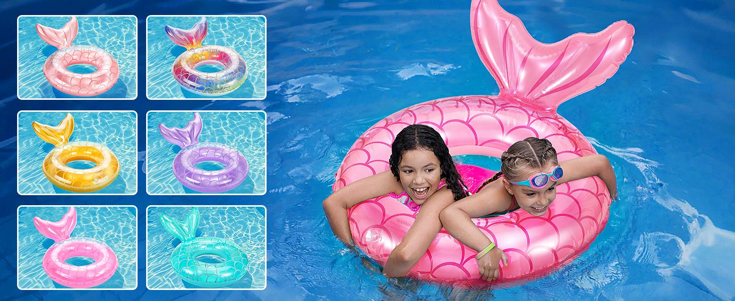MoKo Inflatable Swimming Ring for kids, Cute Pool Float Tube Decorations Swim Tubes Outdoor Pool Beach Water Floats Party Supplies Floaties