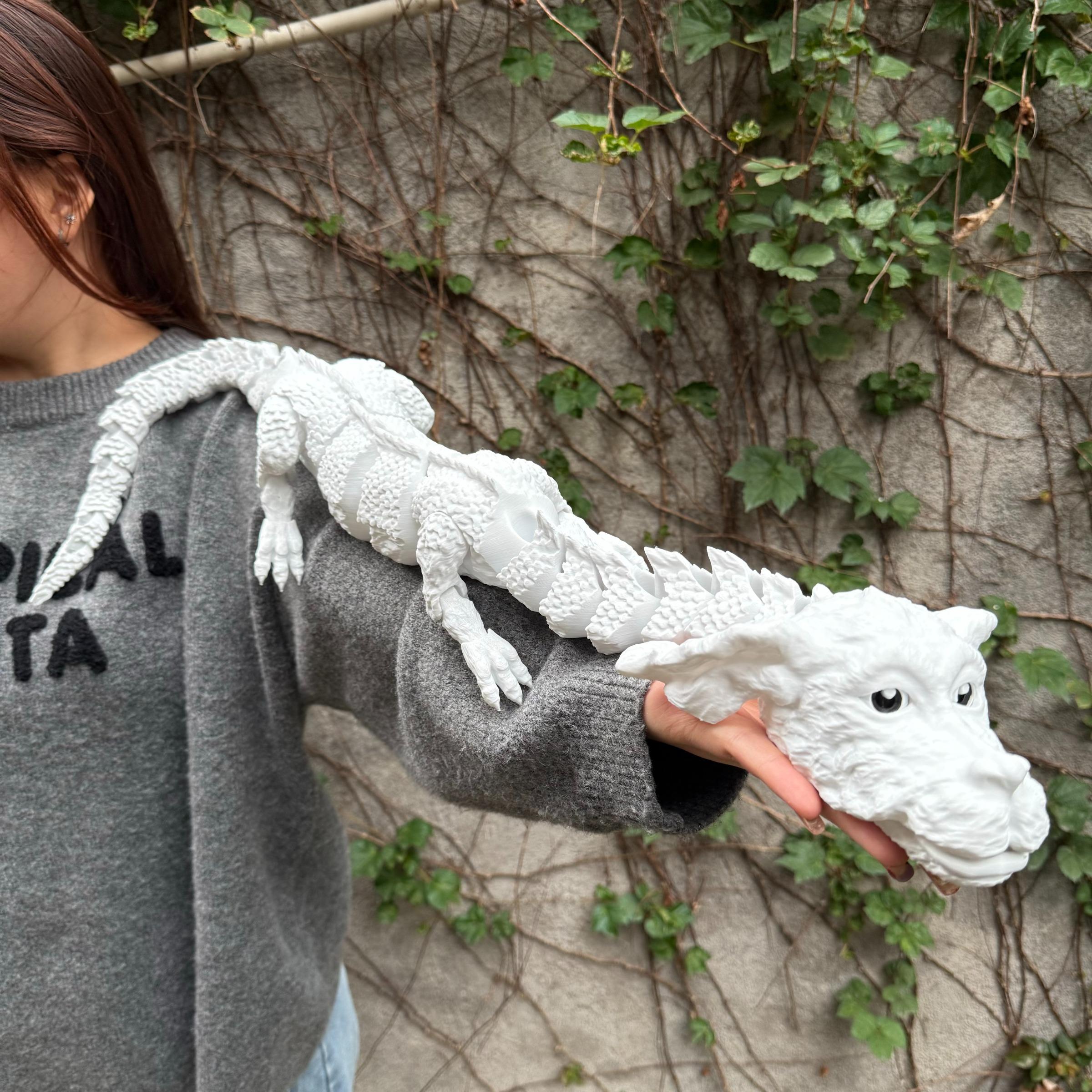 3D Printed Lucky Dog Dragon Statue, Fantasy Collectible Figure, Moving Legs, Articulating Animal Figurines, Decorative Sculptures, Home Decor, Perfect Gift for Birthdays, Christmas, Halloween