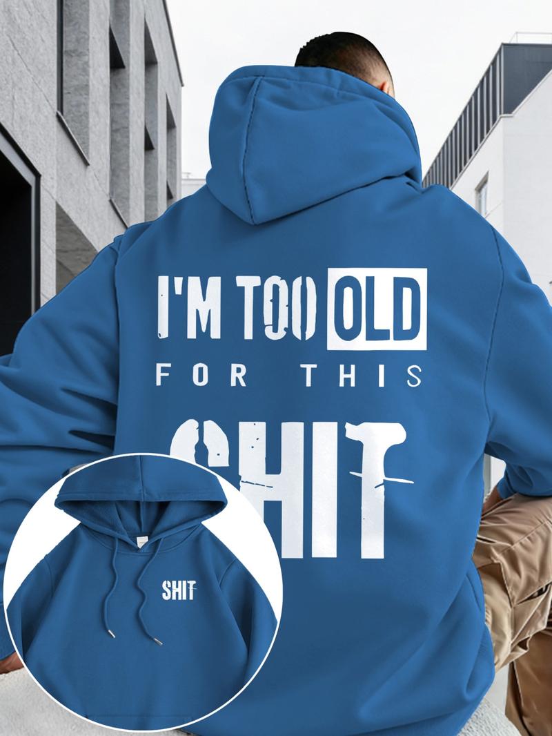 Men's Fall Winter Hooded Sweatshirt, Emotion Style Print, Casual Fitted Design, Drawstring Pocket, Warm Multi-Color Options