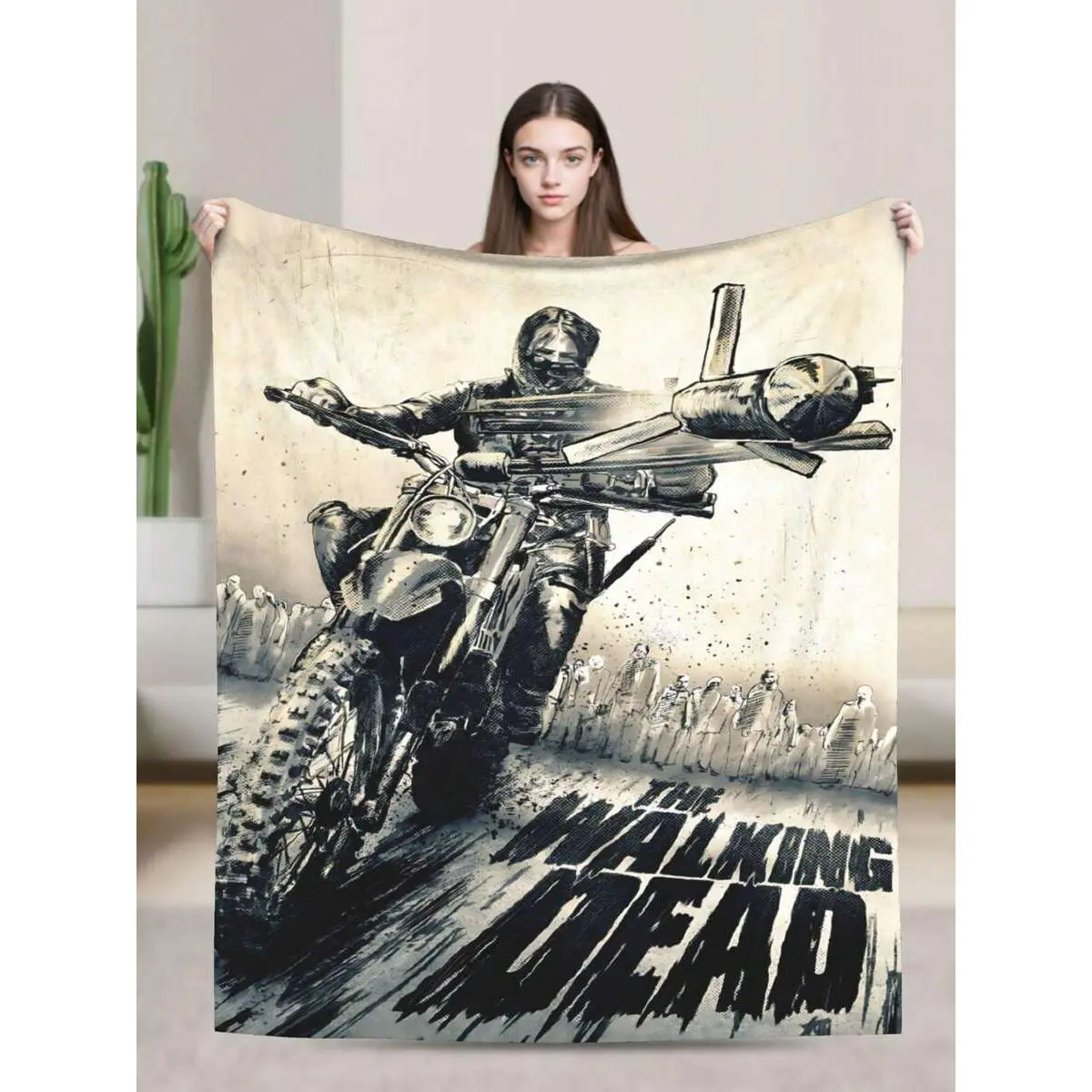 The Walking Merch Dead Throw Blanket Warm Blankets Breathable Air Conditioner Blanket For Car Classic Outdoor Blankets For Picnic For All Season