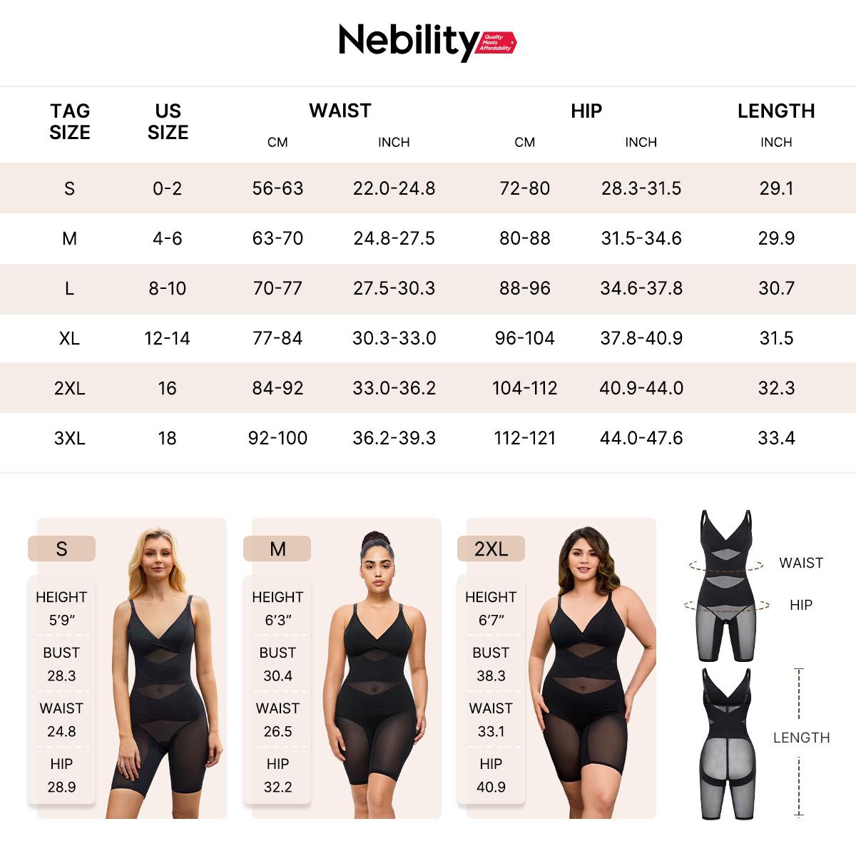Nebility Women's V-Neck Mesh Bodysuit – Breathable Cut-Out Design, Crossover Fitness Belt & Strong Core Control with Built-In Chest Support Basic Shapewear Womenswear