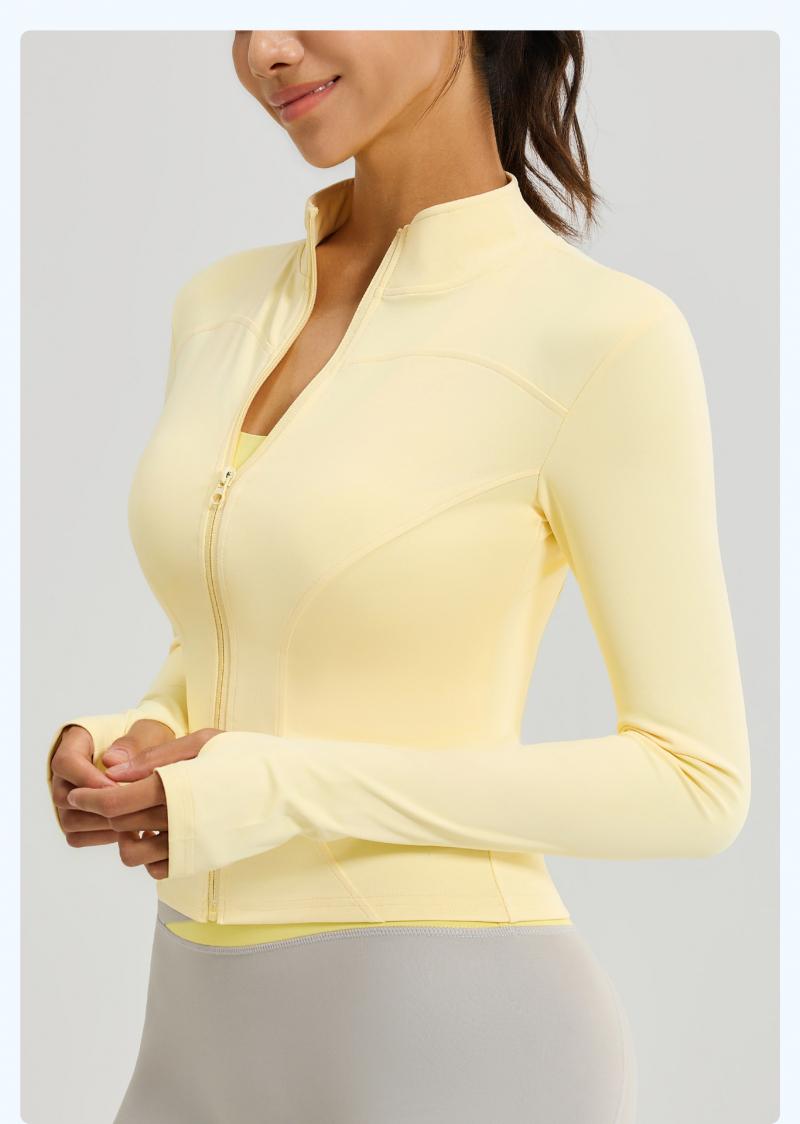 Women's  Slim Fit High Stretch Yoga Top,Long Sleeve Sports Jacket, Lightweight Workout Coat for Running