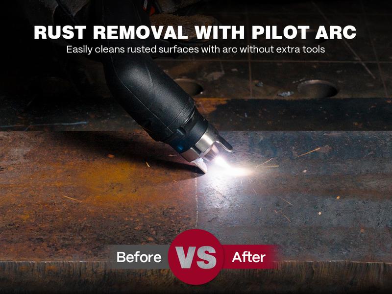 ARCCAPTAIN iControl [Non-HF] Plasma Cutter CUT55 MP with APP Control, 55Amp Blowback Pilot Arc, 120V/240V, Upgraded LED Display, Grid Cutting, Rust Removal, Plasma Gouging, Pressure Detection