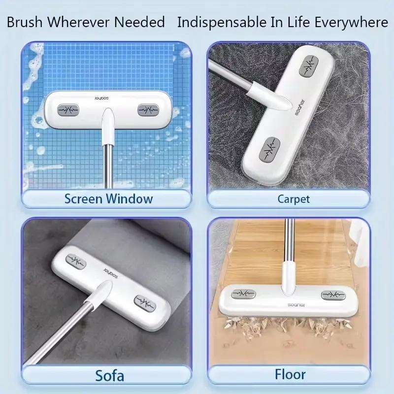 Magic Window Cleaning Brush with Extendable Pole, Reusable Screen Cleaner Tool, Pet Hair Removal, Deshedding Tool, Home Door Window Cleaning, Mother's Day Gift