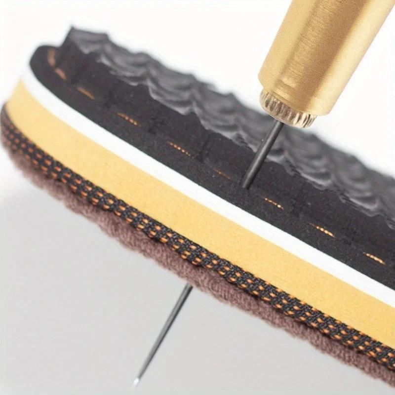 4-Piece Leather Sewing Awl Set, Straight and Bent Needles, Handmade Shoe Repair Tools, Ideal for Leather Crafting and Maintenance