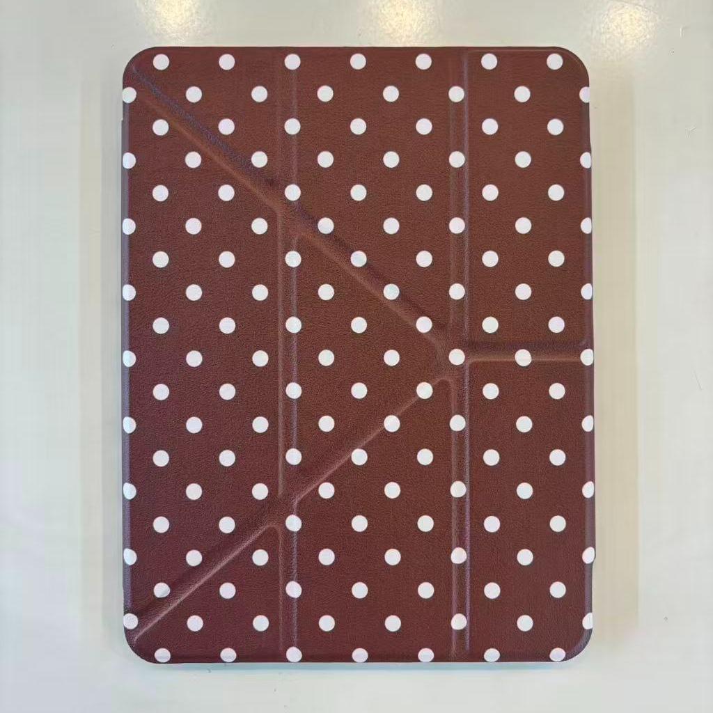 Colorblock Polka Dot iPad Case, Compatible with Pro 11/13 Inch Air 6 Mini 7, Acrylic Anti-Drop Protection, Stylish Design