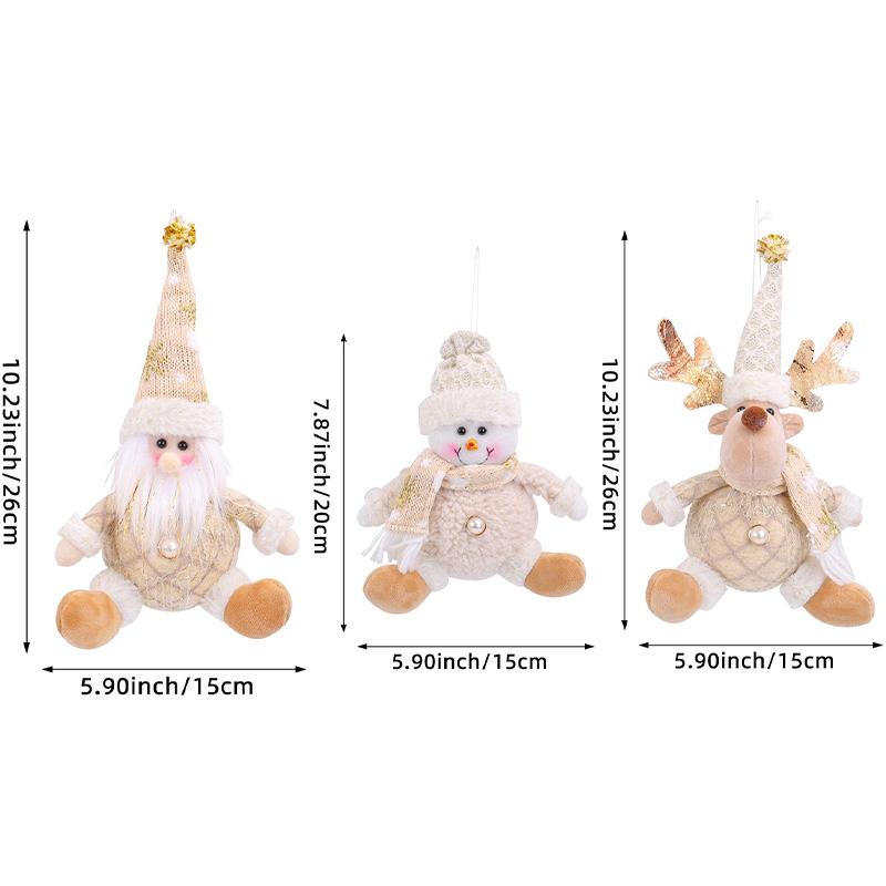 Christmas Doll Ornament, Cozy Style, 3 Designs, Perfect for Holiday Decor, Christmas Tree Decoration, Festive Xmas Accessory