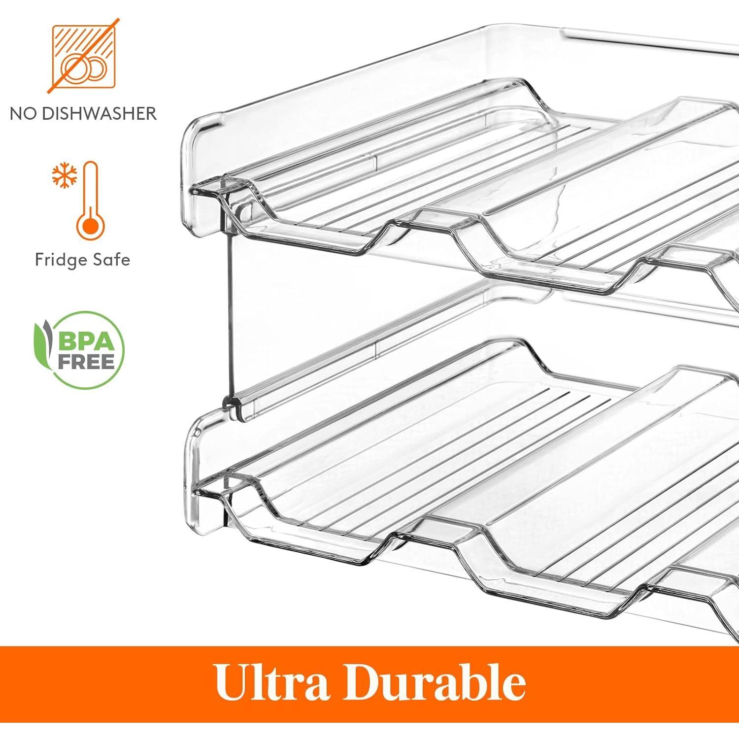 Stackable Water Bottle Organizer for Cabinet, Clear Tumbler Holder