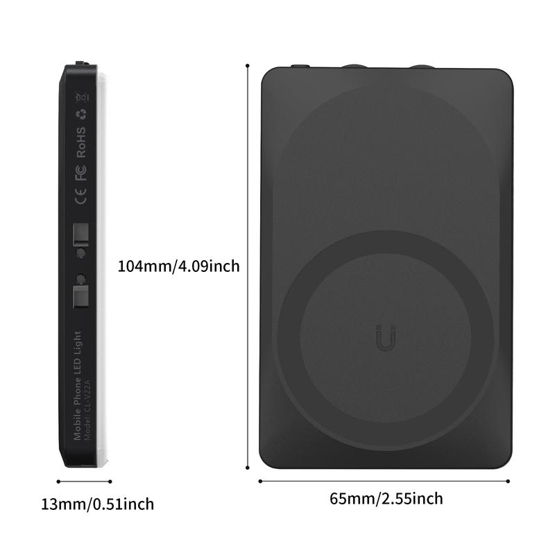 Magnetic Selfie Ring Light for iPhone, Portable Phone Fill Light, Supports Video Recording, Rechargeable LED Lamp for Photography, Vlogging, Makeup, Selfie Led Lights