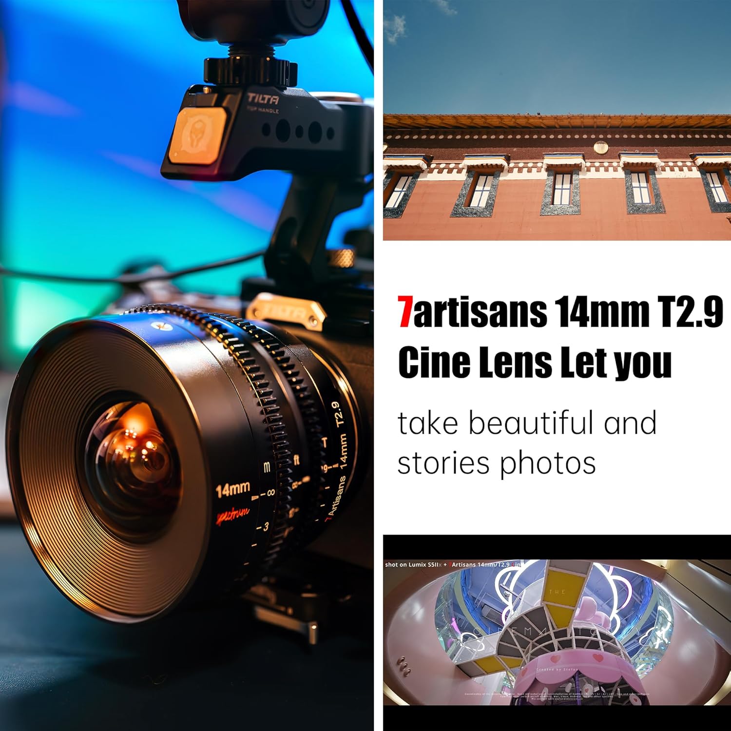 7artisans 14mm T2.9 Large Aperture 270°Focus Stroke Full-Frame 114°Ultra-Wide-Angle Spectrum Cine Lens for EOS-R RED EOS-R3 EOS-R5 EOS-R6 EOS-RP Z5 Z6 Z7 Z6II Z7II Z9 A7 A7R A7S A7II A7RII A7S II A9 A7RlII A7lII A7RIV A9 II