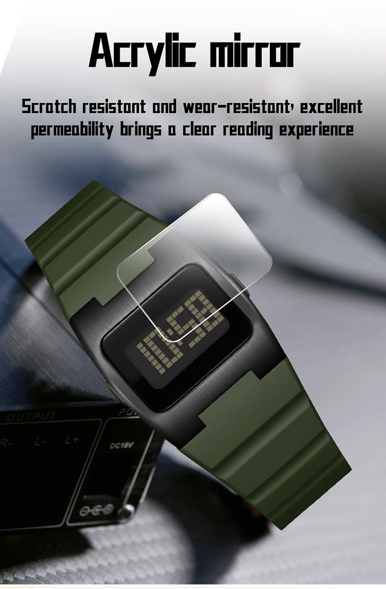 Sanda Fashion Square Sports Watch, Waterproof Luminous Multifunctional Wristwatch, Analog-Digital, Perfect Birthday & Festival Gift