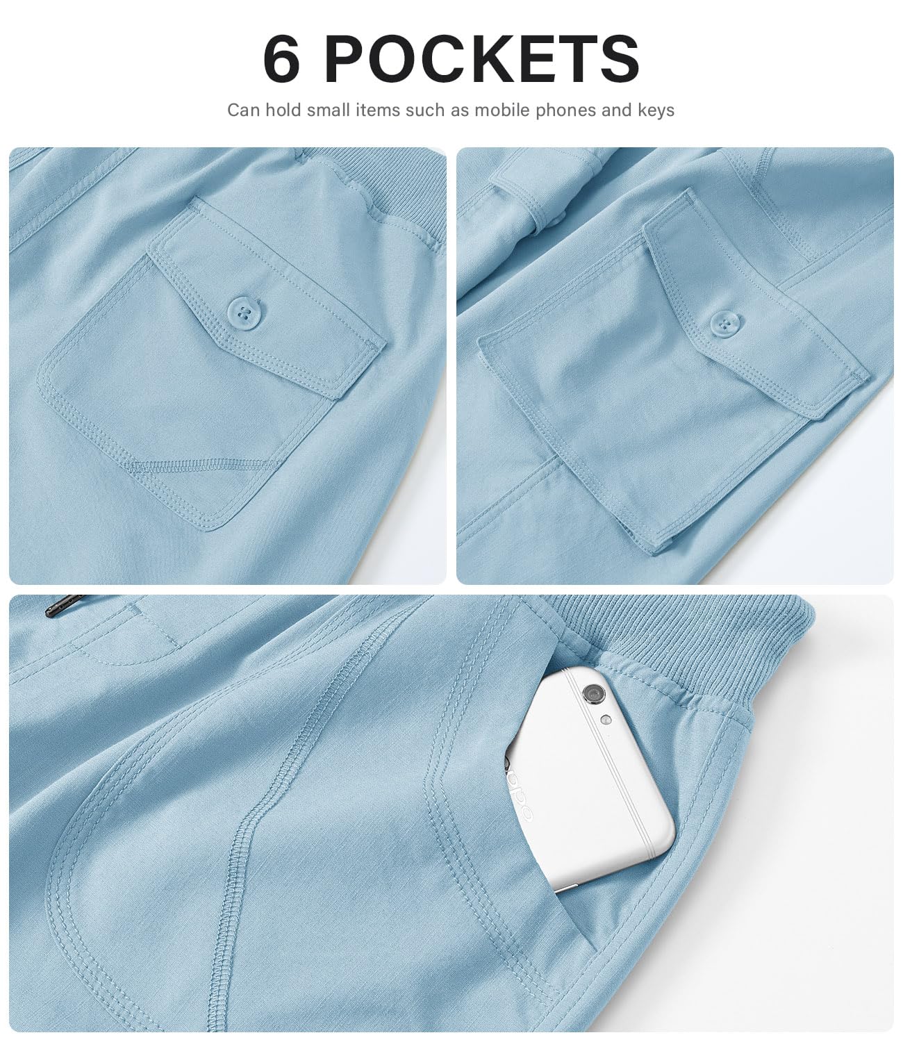 YSENTO Outdoor Capris Shorts Regular Fit Solid Drawstring Cargo Pants Casual Comfortable Plain Pattern with 6 Pockets for Summer Daily Wear Bottom