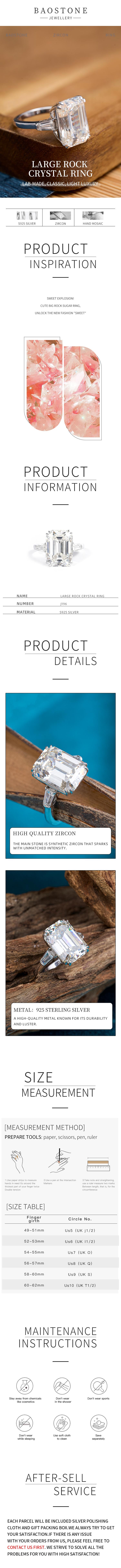 BAOSTONE Emerald Cut Lab Created Genmstone 925 Silver Ring 5ct./10ct.VVS D COLOR Luxury Jewelry Wedding Ring#J269/J196