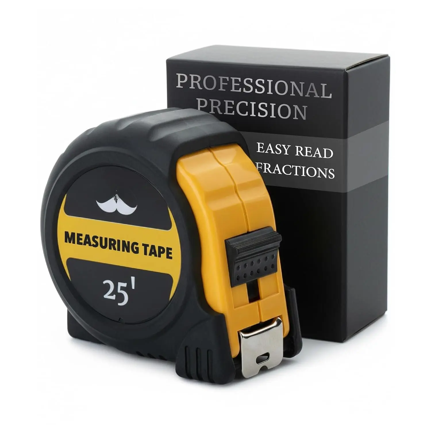 - Retractable Tape Measure 25 ft, Yellow, Easy Read | Steel Retractable Measuring Tape with Fractions, Ideal for Construction & DIY Projects