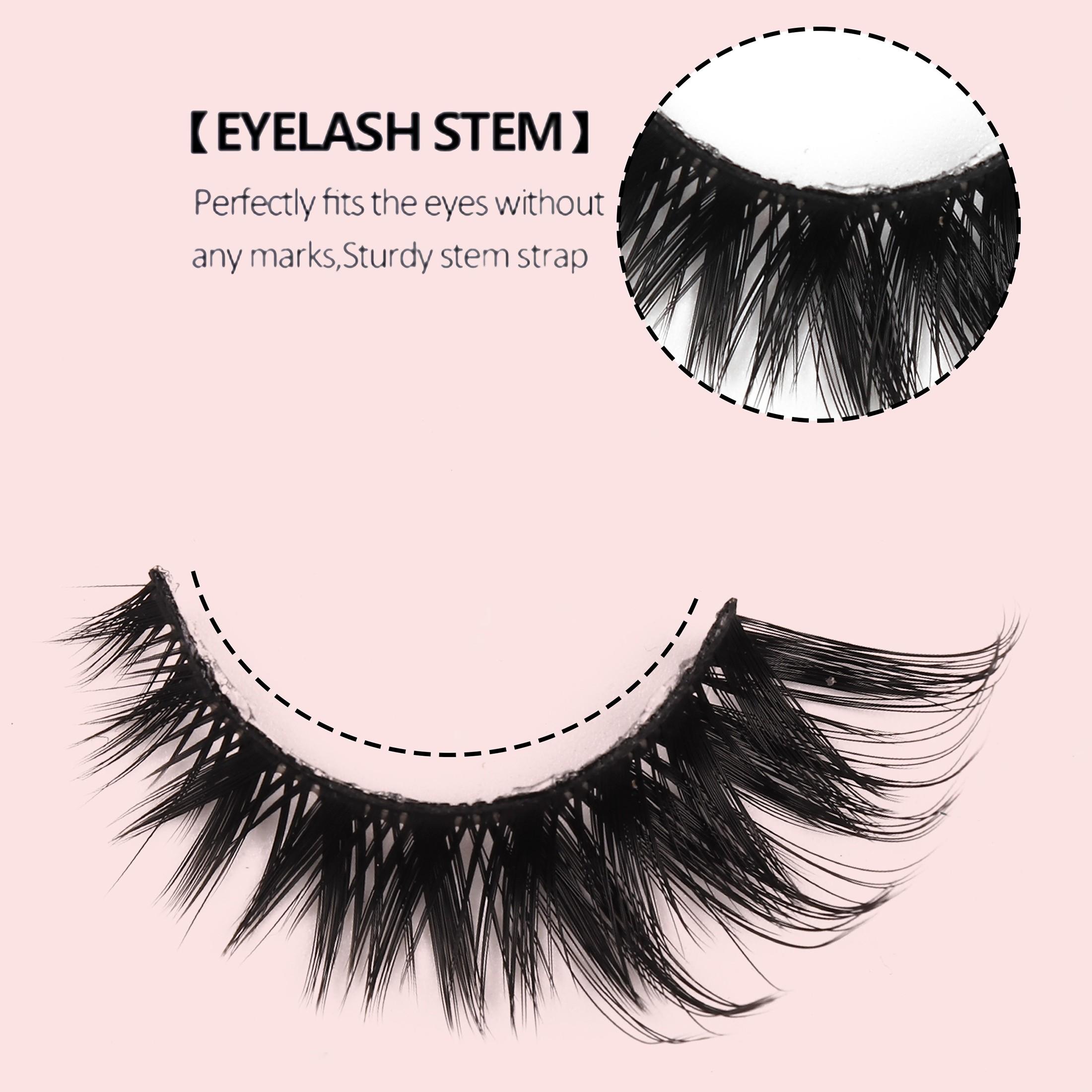 10 Pairs Fluffy Russian Dense DD Curl Cosmetic False Eyelashes, Long-Lasting Cat Eye Makeup, Reusable Strip Lashes for Beginners, Beginner Friendly Eyelashes