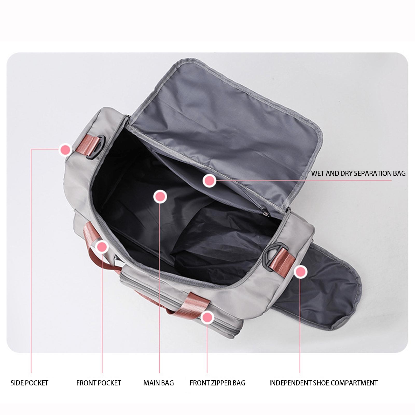 GYM patterned travel bag, multi-functional gym tote/backpack, large capacity casual yoga bag, lightweight, suitable for gym, exercise, and overnight travel, Casual Sports Bag, Athletic Bag