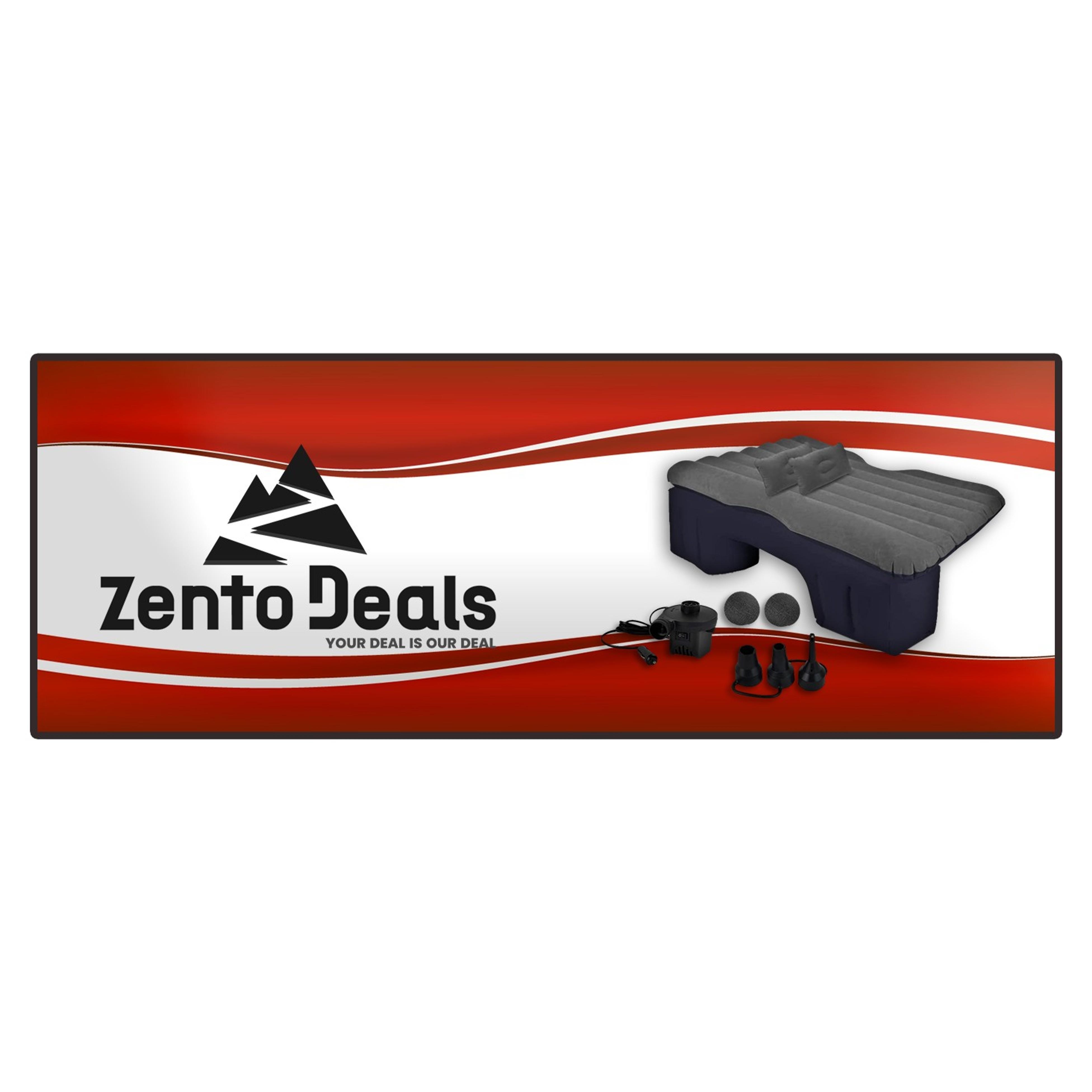 Zento Deals Truck and Car Air Mattress Backseat Bed - Premium Quality Portable Car Inflatable Mattress with 2 Pillows Universal fit (1 Pack)