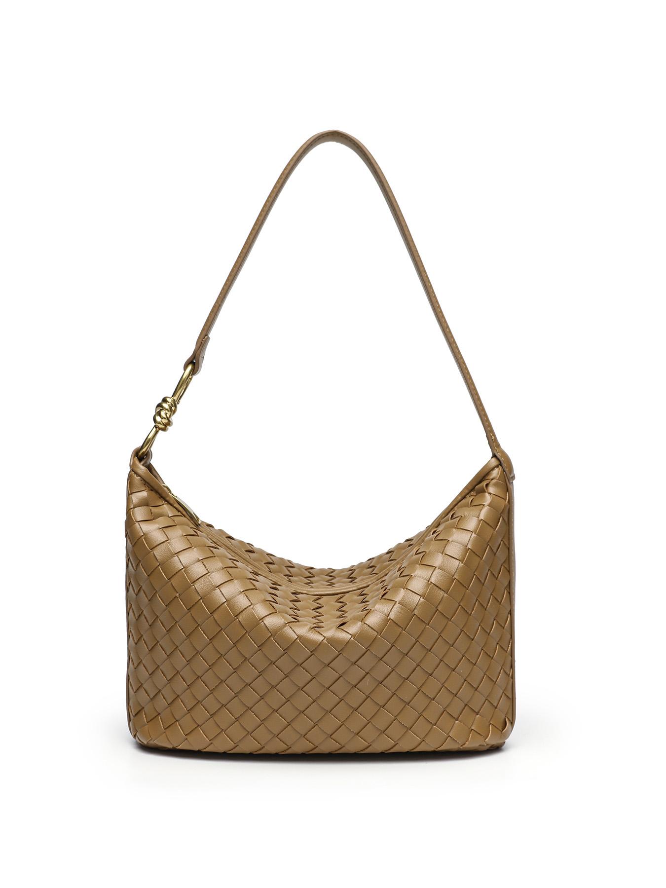 Handmade Woven Bag for Women, Single Shoulder Crossbody Bag, Vintage Resort Style, Soft Leather Texture, Versatile and Stylish