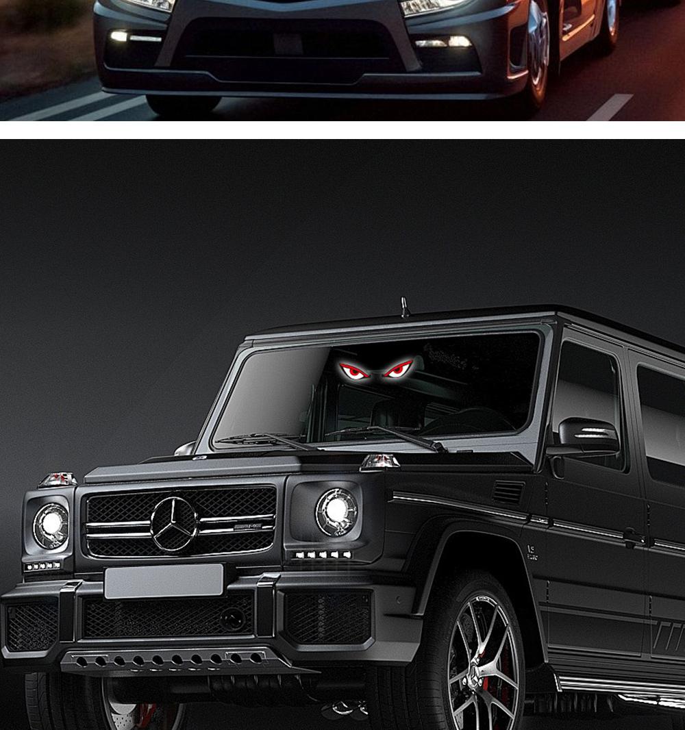 Car Rear Window LED Dynamic Display Light, Vampire Devil Eye Emoji Panel, Auto Decorative Light