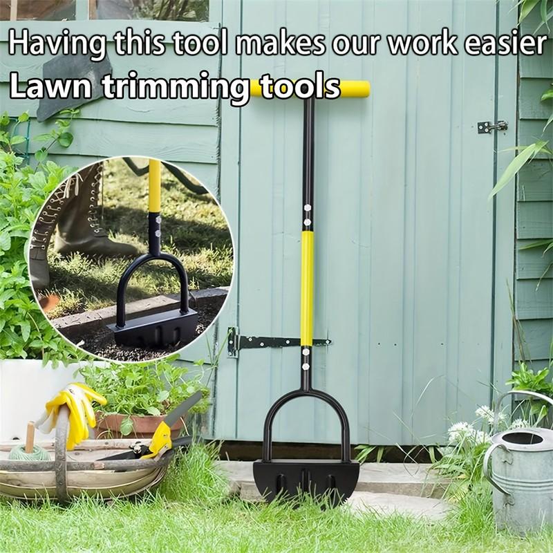 Manual Trimming Shovel with Handle, Semi-Circular Lawn Edging Tool, Serrated Hand Lawn Edging Tool for Step Trimming, 1pc Gardening Tool, Lawn Edger Tool