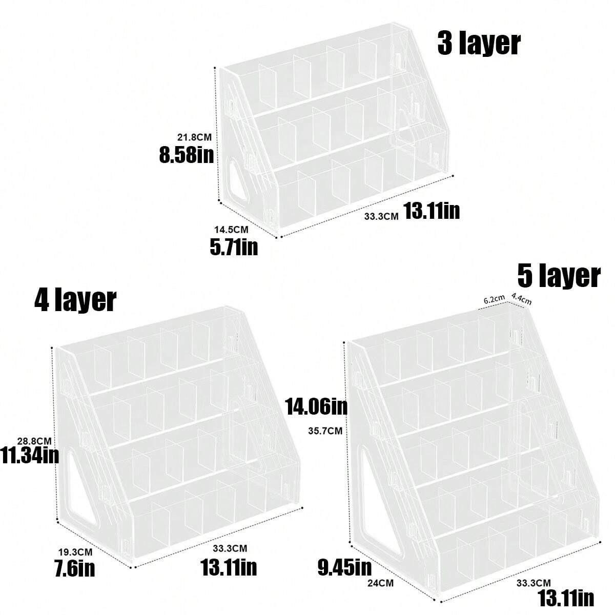 Transparent Acrylic Eyeshadow Palette Organizer, Multi-Layer Cosmetic Storage Rack, Easy Access Drawer Divider, Ideal for Makeup Organization