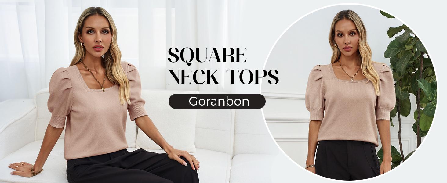 Cicy Bell Women’s Puff Short Sleeve Sweater Tops All season Trendy Casual Vneck Knitted Basic Fitted Minimalist Lightweight Knitwear Womenswear