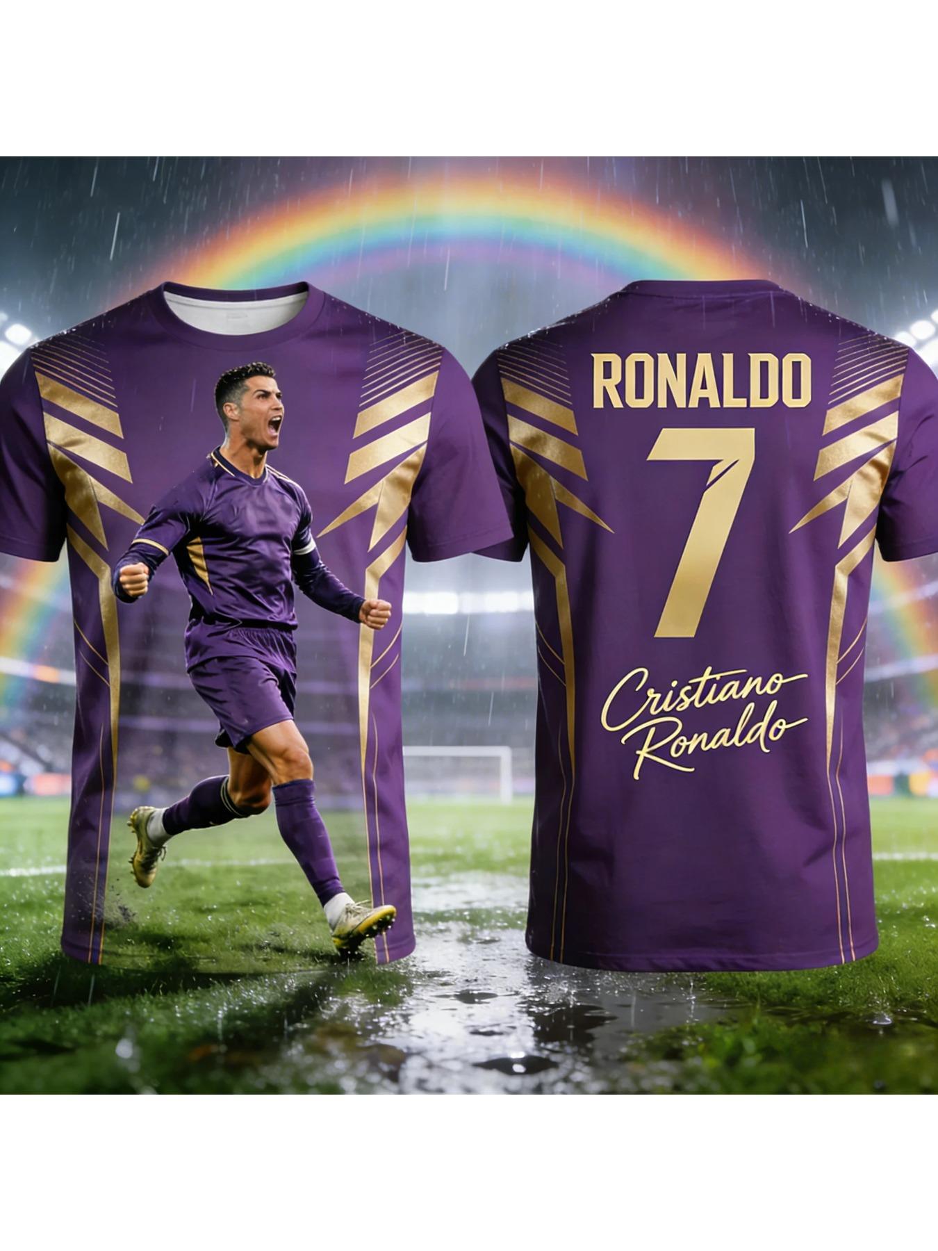 Ronaldo 3D printed football jersey - unisex, breathable T-shirt for summer sports