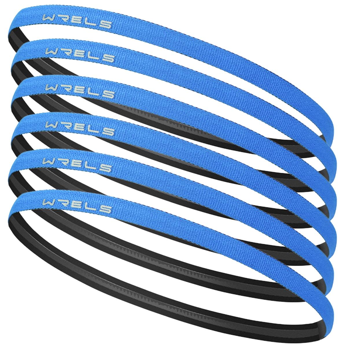 6 Piece Wrels Anti-Slip Sweat-Wicking Sports Headbands, Running Fitness Yoga Pilates Climbing Sweatband, Unisex Breathable Solid Color Elastic Sport Headband