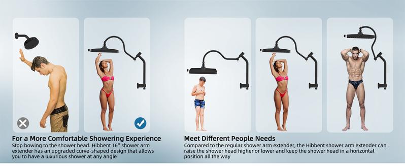 Hibbent Upgraded 5-spray 13'' Shower Head for Easy Reach, High Pressure Rainfall Showerhead Combo with 10-mode Handheld Spray, 12'' Extension Arm, 4-way Diverter, 71'' Hose, Showerhead Holder, Black Hibbent Upgraded 5-spray 13'' Shower Head for Easy Reach, High Pressure Rainfall Showerhead Combo with 10-mode Handheld Spray, 12'' Extension Arm, 4-way Diverter, 71'' Hose, Showerhead Holder, Black