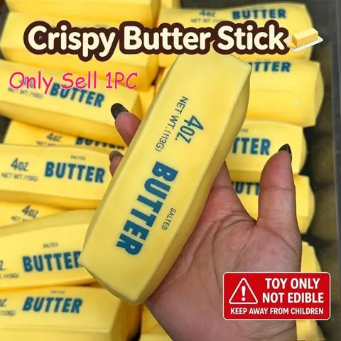 Crunchy Butter Stick Stress Relief Squishy Toy, Building Block Filler Cube, Squeeze Toy for Relaxation, Hand Stress Relief Gift