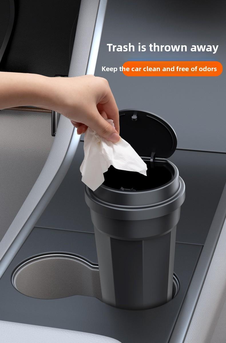 VehicleTrashBinCupHolderPhoneStorageCarOrganizingBoxFruitPeelBucket