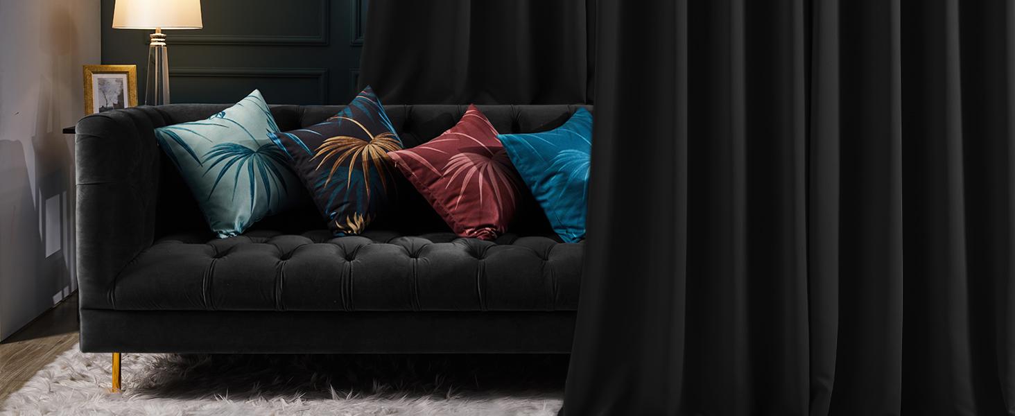 2 Panels Solid Blackout Curtains (85%-95% Light Blocking, Grommet Top, 52"W) – Thermal Insulated & Soundproof Drapes for Living Room, Bedroom & Home Office