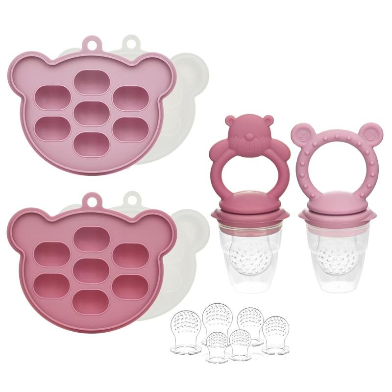 Baby Popsicle Molds & Baby Fruit Feeder, Silicone Ice Molds and Teething Pacifier Feeder and Teether for Babies, Baby Feeder