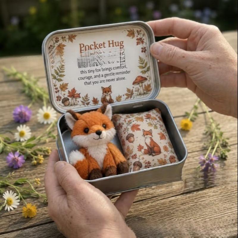 Fashionable Portable Personalized Creative New Hug Plush Keepsake Tin, Pocket Memorial Iron Box Gift, Unique Souvenir Container