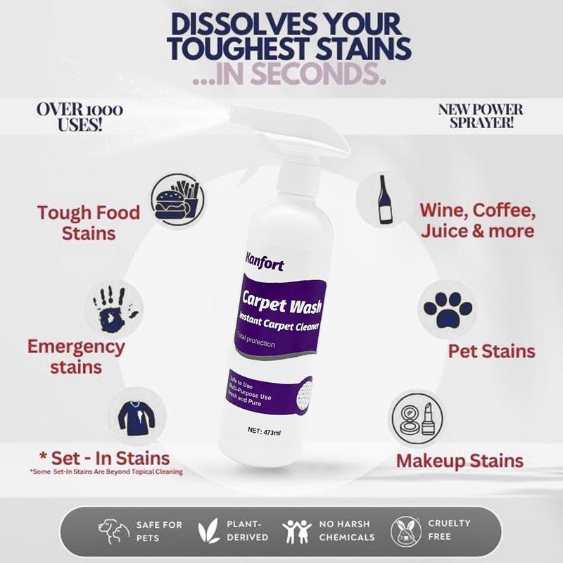 Professional Carpet Cleaner Spray – 16OZ/473ml Each Deep Cleaning Foam for Rugs, Upholstery & Fabric – Removes Stubborn Stains, Dirt & Pet Messes – No-Rinse, Fast-Drying & Odor-Eliminating Formula – Perfect for Homes, Offices & High-Traffic Areas Professional Carpet Cleaner Spray – 16OZ/473ml Each Deep Cleaning Foam for Rugs, Upholstery & Fabric – Removes Stubborn Stains, Dirt & Pet Messes – No-Rinse, Fast-Drying & Odor-Eliminating Formula – Perfect for Homes, Offices & High-Traffic Areas