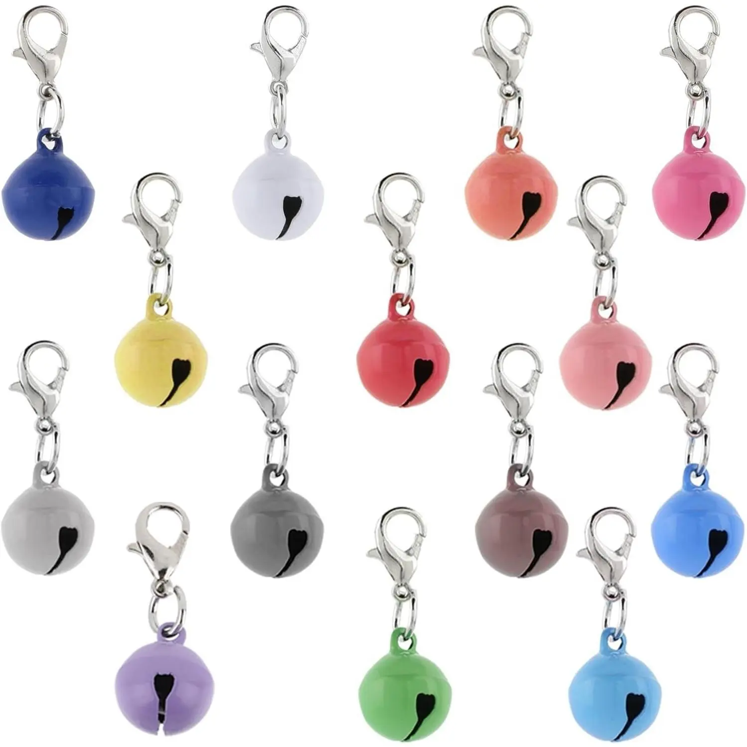 14 Pack Colourful Pet Bells for Cat and Dog Collars with Clasps - Round Bell Charms AccessoriesGift