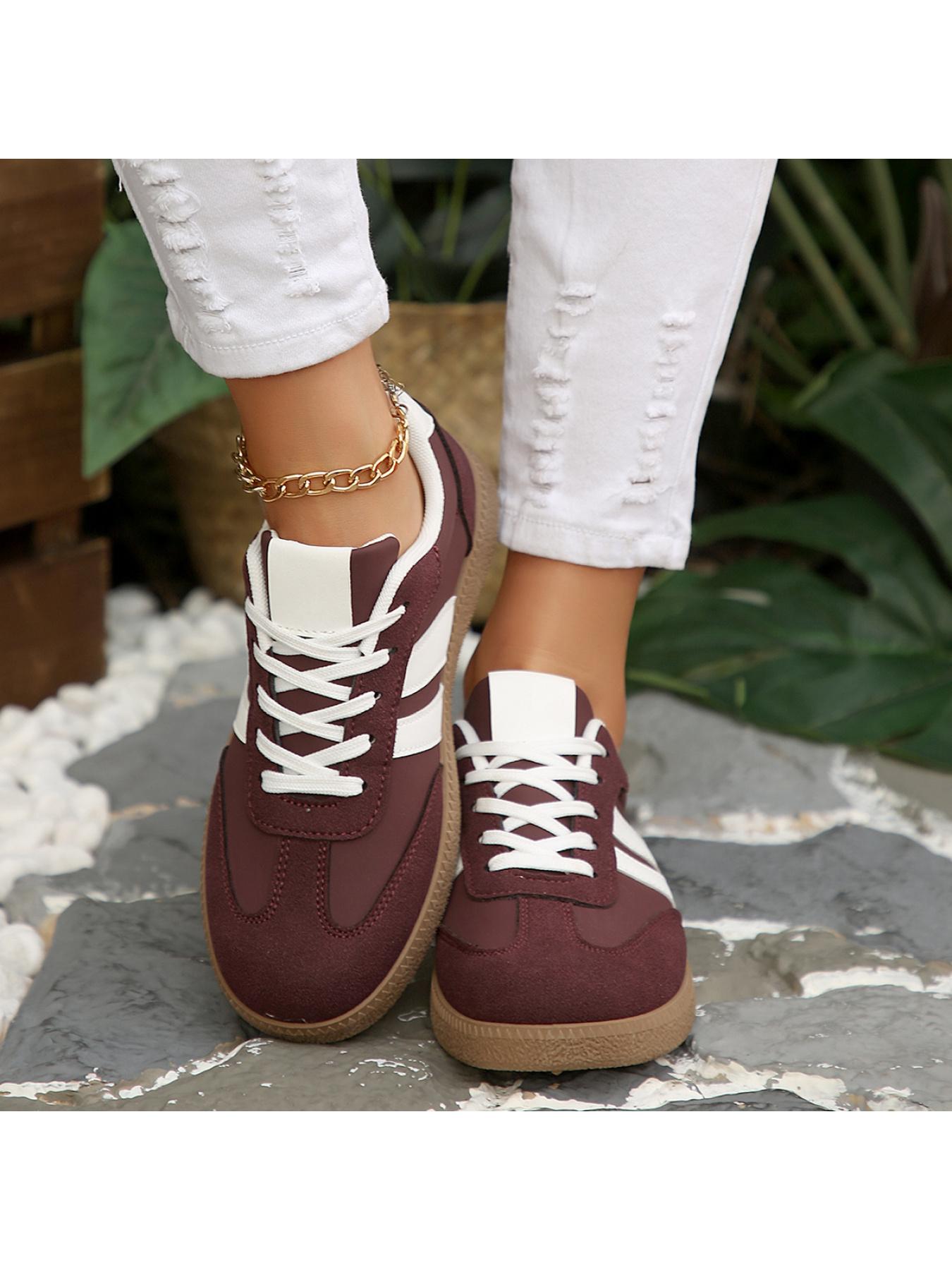 Versatile Retro Trainers, 2 Colors, Suede Patchwork, All-Season Casual Shoes