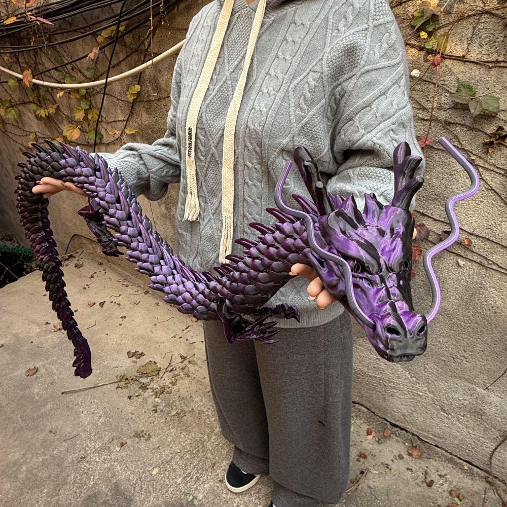 3D Printed 150cm Dragon Model, Giant Chinese Dragon Desktop Decoration, Desktop Statue, Unique Home Office Decor, Ornaments Decoration, Decorative Sculptures, Collectible Figurines, Perfect Holiday Gift, Valentine's Day Present