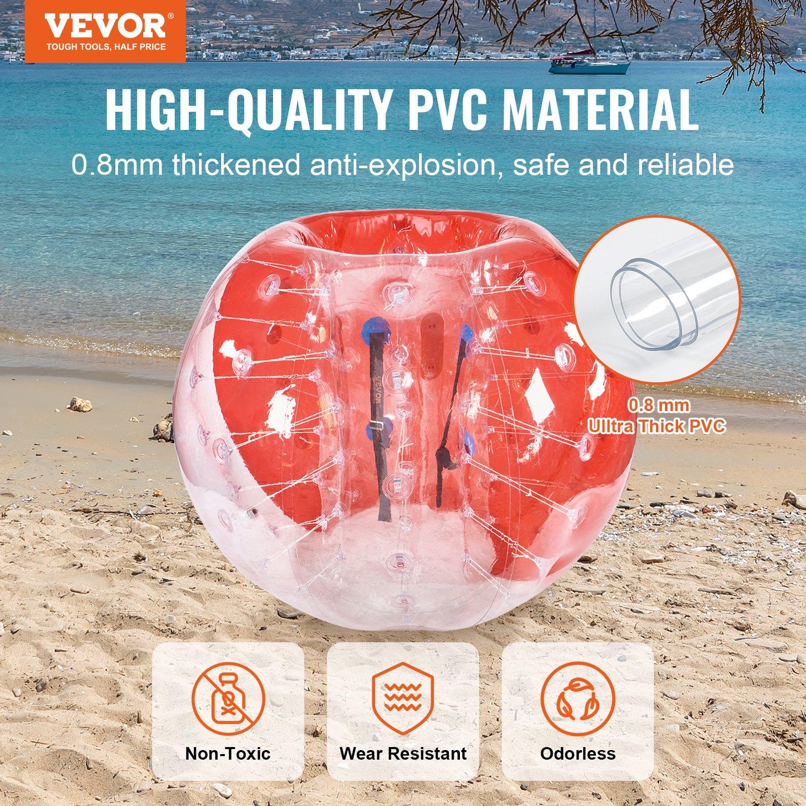 VEVOR Inflatable Bumper Ball 1-Pack, 5FT/1.5M Body Sumo Zorb Balls for Teen Adult, 0.8mm Thick PVC Human Hamster Bubble Balls for Outdoor Team Gaming Play, Bumper Bopper Toys for Garden, Yard, Park