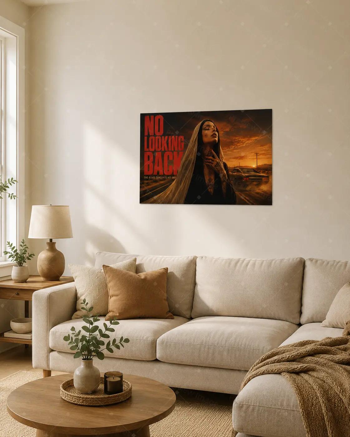 "No Looking Back" Canvas Wall Art, Road Trip Nun & Sunset Desert Print, Modern Aesthetic Living Room Bedroom Office Decor, Statement Poster Gift,wall decor,poster. "No Looking Back" Canvas Wall Art, Road Trip Nun & Sunset Desert Print, Modern Aesthetic Living Room Bedroom Office Decor, Statement Poster Gift,wall decor,poster.