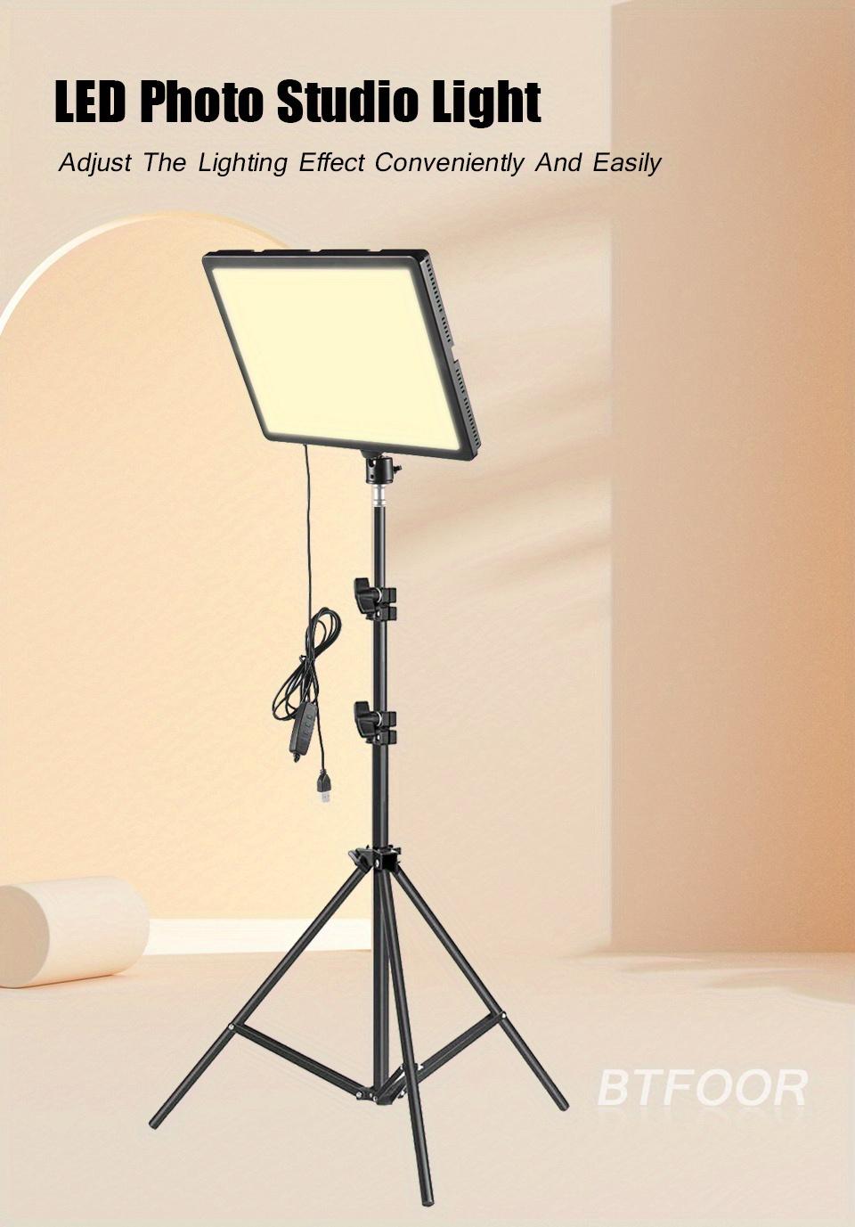 12 Inch USB Powered Dimmable LED Selfie Light, Flat Video Light with Phone Tripod Clamp and Phone Holder for Live Streaming, Photography