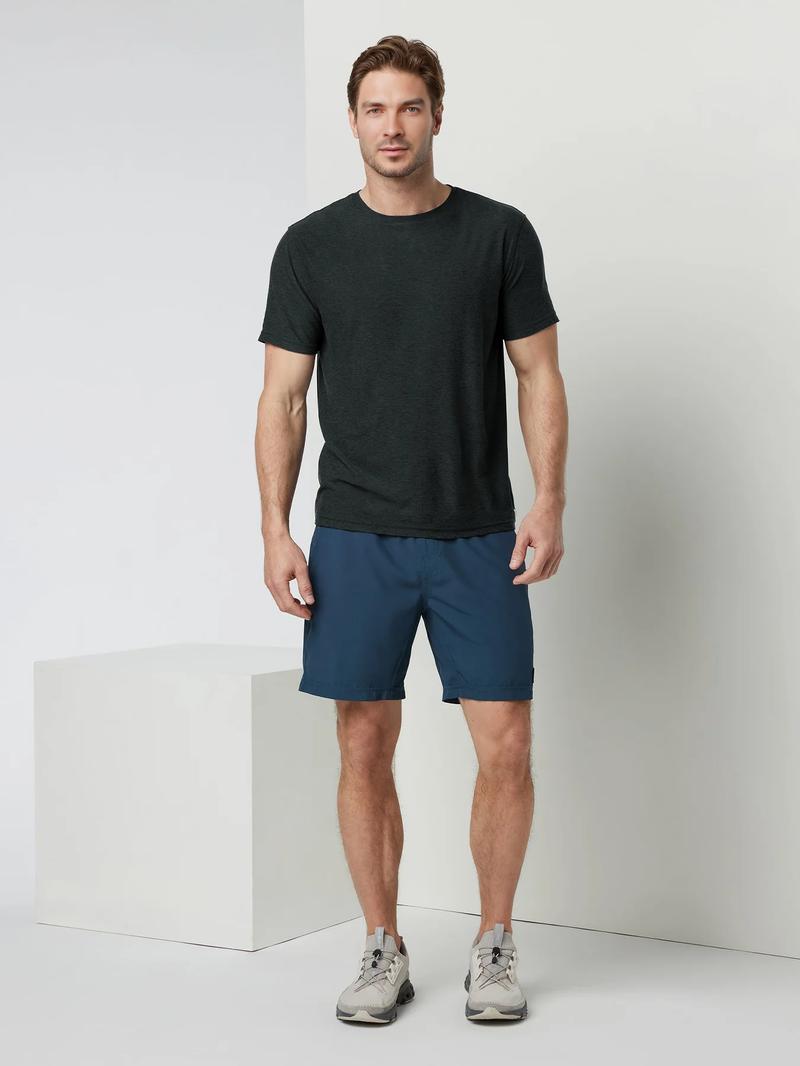 Fioboc Velou Crew Neck Tee, Men's Short Sleeve T-Shirt, Moisture-Wicking, Quick-Dry Athletic Performance Tee for Gym, Running & Workout Sports