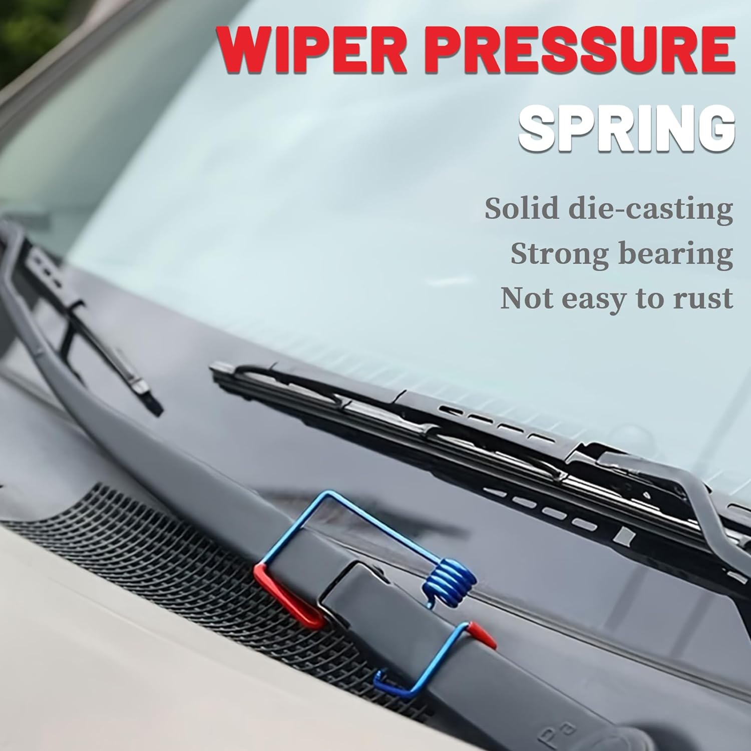 Windshield Wiper Arm Pressure Spring Booster - 2 Pack Practical Assistive Spring Wiper Arms, Enhance Wiper Performance, Easy Install, Improved Visibility in Rain/Snow (2 Packs)